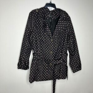 Lane Bryant black with tan polka dots women's size 18/20 plus size windbreaker
